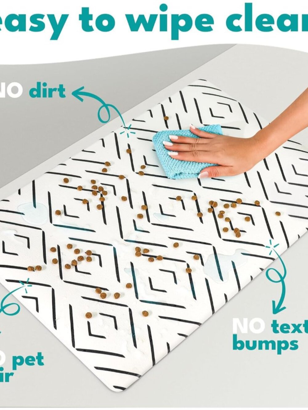 Dog Mat for Food and Water, Cat Feeding Mat | Waterproof Dog Bowl Mat | Non-Slip - Picture 4 of 7